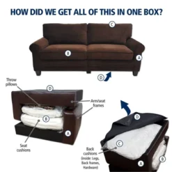 78" RTA Copenhagen Collection Sofa Rye Brown - Serta -HOMCOM Shop GUEST 8bdbe72e 5757 4ba1 9030 11a875e43923