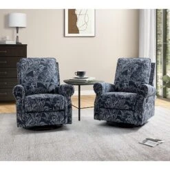 Set Of 2 Pablo Traditional-normal Manual Swivel Glider Recliner With Nailhead Trims For Living Room | KARAT HOME -HOMCOM Shop GUEST 8c533b6e cb3a 45da 9e28 0984de723a3a