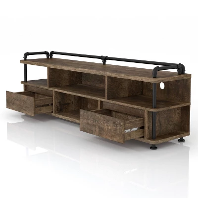 Nanum Multi Storage TV Stand For TVs Up To 70" Reclaimed Oak - MiBasics 4 Nanum Multi Storage TV Stand For TVs Up To 70" Reclaimed Oak - MiBasics - Image 2