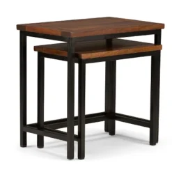 2pc Rhonda Solid Mango Wood Nesting Side Table - Wyndenhall -HOMCOM Shop GUEST 8e0f3803 a679 487f afe9 685abd7b2552