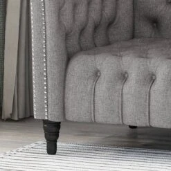 Barneyville Traditional Chesterfield Sofa Gray - Christopher Knight Home -HOMCOM Shop GUEST 8e2762e6 16ac 415f b190 f40c3df1f2b4