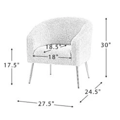 Vicenza Wooden Upholstered Accent Chair Contemporary Living Room Chair Polyester Barrel Chair With Metal Legs For Bedroom | Karat Home -HOMCOM Shop GUEST 8e3da62d ab92 4ea0 908f c0b784b69c08