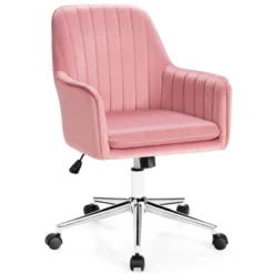 Costway Velvet Accent Office Armchair Adjustable Swivel Removable Cushion PinkBlueGrey 25 Costway Velvet Accent Office Armchair Adjustable Swivel Removable Cushion PinkBlueGrey -HOMCOM Shop GUEST 8e77900f 32d1 46d3 9904 a142f33183d4