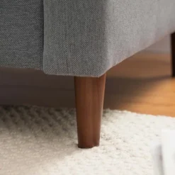 Mae Mid-Century Modern Curved Arm Sofa With Solid Wood Legs Light Gray - Mellow -HOMCOM Shop GUEST 8f12c347 bc19 4abe a366 30eddee65562