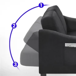 Yaheetech Upholstered Convertible Sofa Bed Futon With Adjustable Split Back -HOMCOM Shop GUEST 8f795af9 c9a7 4ca1 a6bc db3af2facf01