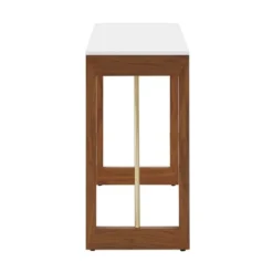 Luna Two Toned High Gloss Finish Sofa Table White/Walnut - Inspire Q -HOMCOM Shop GUEST 916aac17 be2f 4acc 81d8 e46f49578247