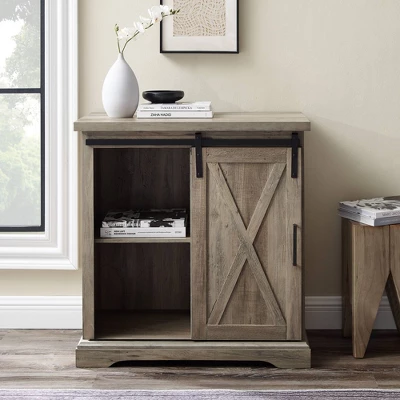Tertia Industrial Accent Cabinet With Sliding X Barn Door - Saracina Home 9 Tertia Industrial Accent Cabinet With Sliding X Barn Door - Saracina Home - Image 7