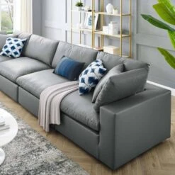 Commix Down Filled Overstuffed Vegan Leather 4 Seater Sofa - Modway -HOMCOM Shop GUEST 91de341b 2a41 4f85 b25a 5d122eb43453