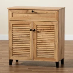 Coolidge Wood 1 Drawer Storage Cabinet Oak Brown - Baxton Studio -HOMCOM Shop GUEST 920b2e7c 687f 487a 88da 164a516d4cdf