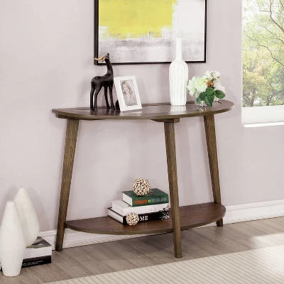 Nicolina Open Shelf Sofa Table Dark Oak - MiBasics 3 Nicolina Open Shelf Sofa Table Dark Oak - MiBasics