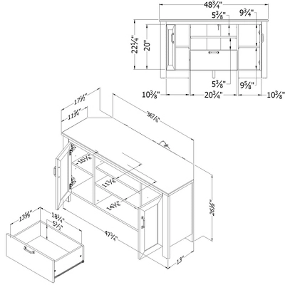 Lionel Corner TV Stand For TVs Up To 48" - South Shore 11 Lionel Corner TV Stand For TVs Up To 48" - South Shore - Image 9