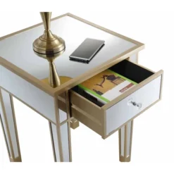 Gold Coast Mirrored End Table With Drawer - Breighton Home -HOMCOM Shop GUEST 93d3afb5 fc66 4785 9414 b20948daacdb