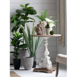 Round Side Table Antique White/Natural - A&B Home 24 Round Side Table Antique White/Natural - A&B Home -HOMCOM Shop GUEST 942be4c0 5089 48b3 bc02 759b16ce9fee