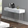 Dalya 2 Drawer Console Sofa Table White High Gloss/Chrome - Coaster -HOMCOM Shop GUEST 94374da9 7b78 4ebe a24f 6eac784ab569