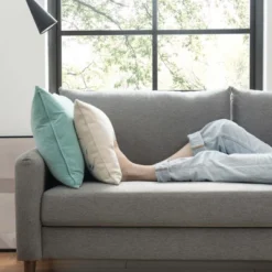 Mae Mid-Century Modern Curved Arm Sofa With Solid Wood Legs Light Gray - Mellow -HOMCOM Shop GUEST 9489562c f514 4e67 a0e8 b1050065bbe6