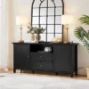 Yaheetech 58in Modern TV Console Table With Power Outlet Black -HOMCOM Shop GUEST 94fa99df 5157 464f b991 7470b9c215d2