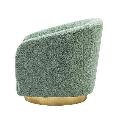 Pierfranco Wooden Upholstered Accent Barrel Chair Swivel Barrel Chair With Metal Base | ARTFUL LIVING DESIGN 4 Pierfranco Wooden Upholstered Accent Barrel Chair Swivel Barrel Chair With Metal Base | ARTFUL LIVING DESIGN - Image 2