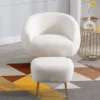 Modern Accent Chair, Teddy Short Plush Particle Velvet Armchair With Ottoman-ModernLuxe 1 Modern Accent Chair, Teddy Short Plush Particle Velvet Armchair With Ottoman-ModernLuxe -HOMCOM Shop GUEST 967b74e6 c831 4753 9142 9f91d3373918