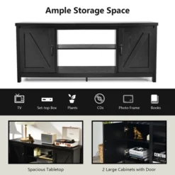 Costway 59'' TV Stand Media Console Center W/ Storage Cabinet For 65'' TV NaturalBlackCoffee -HOMCOM Shop GUEST 98119937 0ad0 46c9 bb70 61fc1277bf4d