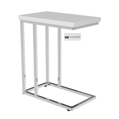 Hastings Home C-Shaped Sofa Side Table Space-Saving, White 8 Hastings Home C-Shaped Sofa Side Table Space-Saving, White - Image 6