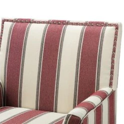 Set Of 2 Sara Upholstered Accent Arm Chair With Nail Head Trim | Karat Home-Stripe Red 23 Set Of 2 Sara Upholstered Accent Arm Chair With Nail Head Trim | Karat Home-Stripe Red -HOMCOM Shop GUEST 98bb6907 86a0 4f41 9a6a a373d369ecd8