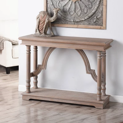 Wood Trestle Console Table With Arch Design Brown - StyleCraft 5 Wood Trestle Console Table With Arch Design Brown - StyleCraft - Image 3