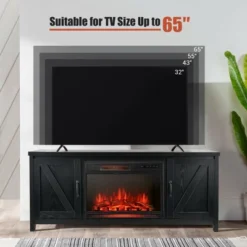 Costway 59'' Fireplace TV Stand W/ 25'' 1350W Electric Fireplace Heater Remote Control -HOMCOM Shop GUEST 9a1027d2 ef98 4515 a00f 3ebc9a482d03