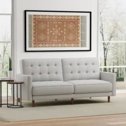 Glenwillow Home 81.5" Mies Upholstered Square Arm Convertible Sleeper Sofa In MCM Vintage Design -HOMCOM Shop GUEST 9a9f9539 3f35 4de5 89e3 41d364601f6d