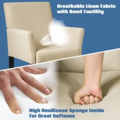 Costway Executive Guest Chair Accent Chair Arm Chair W/Rubber Wood Legs -HOMCOM Shop GUEST 9aeb7652 1aa9 4ece 9432 e8d6d7aca7e3