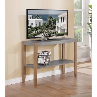 40" Davenport Faux Concrete And Wood Console Table Light Amber - Alaterre Furniture 3 40" Davenport Faux Concrete And Wood Console Table Light Amber - Alaterre Furniture