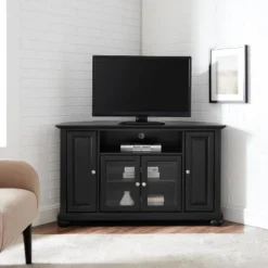 Alexandria Corner TV Stand For TVs Up To 48" Black - Crosley -HOMCOM Shop GUEST 9c3cd47b 897c 4c25 9553 8fa861fbc946