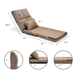 Costway Fold Down Chair Flip Out Lounger Convertible Sleeper Couch Futon Bed W/ Pillow -HOMCOM Shop GUEST 9c7eee78 d6db 4bfb b806 774e05b76879