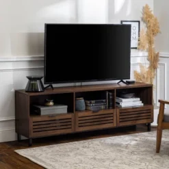 Visconti Boho Slat Door Storage Console TV Stand For TVs Up To 80" - Saracina Home 25 Visconti Boho Slat Door Storage Console TV Stand For TVs Up To 80" - Saracina Home -HOMCOM Shop GUEST 9d6c3b75 5e91 4f4a 93a4 351b5dfd97a4