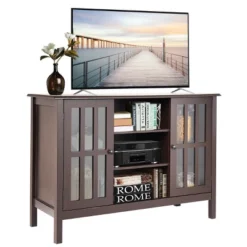 Costway Wood TV Stand Entertainment Media Center Console For TV Up To 50'' -HOMCOM Shop GUEST 9dfae242 8e96 4b2d b978 a702fadb035d