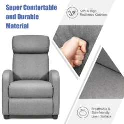 Recliner Massage Chair, Ergonomic Adjustable Single Sofa With Padded Seat Grey -HOMCOM Shop GUEST 9e423769 9c91 4732 ac6b a78cd0f8a886