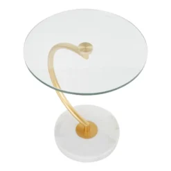 C End Contemporary Table White/Gold - LumiSource -HOMCOM Shop GUEST 9e886150 053a 4fd6 bcce beef35c2afd0