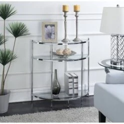 Royal Crest Entryway Table Chrome/Glass - Breighton Home -HOMCOM Shop GUEST 9ed20aed e161 460f bcd5 7beba0d85aa8