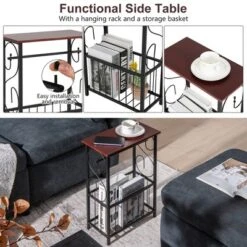Costway 1PC2 PCS Side Sofa Narrow Table W/ Removable Paper Holder For Living Room Toilet -HOMCOM Shop GUEST 9f54e935 8972 4809 8eeb 50600a502f24