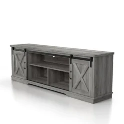 Clander Barn Door TV Stand For TVs Up To 70" Vintage Gray Oak - HOMES: Inside + Out 12 Clander Barn Door TV Stand For TVs Up To 70" Vintage Gray Oak - HOMES: Inside + Out -HOMCOM Shop GUEST 9f820972 26fa 48ac b140 67716fe84b68