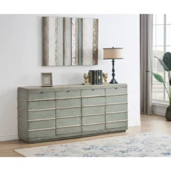 Betty 4 Door 4 Drawer Credenza With Cream Top Distressed Blue/Gray - Treasure Trove Accents -HOMCOM Shop GUEST a103c10a f10d 45f4 8afb 5efe9aab4b27