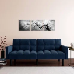 Holly Convertible Sofa Sleeper Futon With Arms - Room & Joy -HOMCOM Shop GUEST a15fd6d5 bc4b 4659 8ec4 f6a2e0b48533