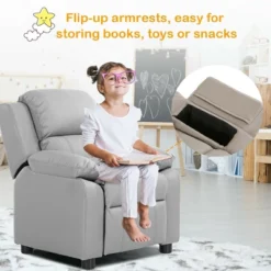Costway Kids Sofa Deluxe Padded Armchair Recliner Headrest W/ Storage Arms 11 Costway Kids Sofa Deluxe Padded Armchair Recliner Headrest W/ Storage Arms -HOMCOM Shop GUEST a1693f05 72aa 4b27 8000 00e51d6d965c