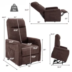 Costway Power Lift Recliner Chair For Elderly Living Room Chair W/ Remote Control GreyBrown -HOMCOM Shop GUEST a1f49f6c e542 476f 9a1b 7be1b86830b8