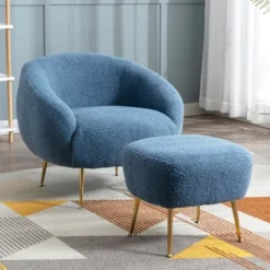 Modern Accent Chair, Teddy Short Plush Particle Velvet Armchair With Ottoman-ModernLuxe 26 Modern Accent Chair, Teddy Short Plush Particle Velvet Armchair With Ottoman-ModernLuxe -HOMCOM Shop GUEST a2117f17 60b7 4325 aa12 c973a851e00f
