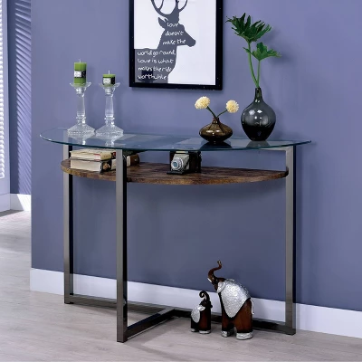 Regivea Open Shelf Sofa Table Black Chrome - MiBasics 3 Regivea Open Shelf Sofa Table Black Chrome - MiBasics