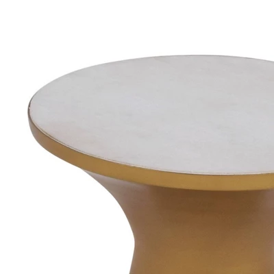 Jaipur Round End Table Brass/Gold And Marble - Steve Silver 4 Jaipur Round End Table Brass/Gold And Marble - Steve Silver - Image 2
