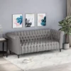 Barneyville Traditional Chesterfield Sofa Gray - Christopher Knight Home -HOMCOM Shop GUEST a472ff7c b80d 4f2c 9a3c 9806b070d0f5