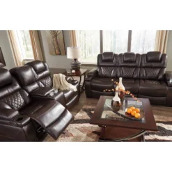 Warnerton Power Recliner Sofa With Adjustable Headrest Chocolate - Signature Design By Ashley -HOMCOM Shop GUEST a53f2040 542f 43eb a0be 88569852a283