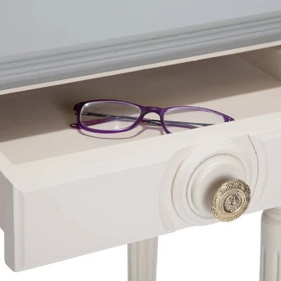 Amos Side Table With Drawer Cream/Gray - ClickDecor 4 Amos Side Table With Drawer Cream/Gray - ClickDecor - Image 2