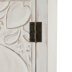 LuxenHome Farmhouse White Wood 2-Door Accent Storage Cabinet. -HOMCOM Shop GUEST a640447f 31d3 459a a113 93564dbe5a61